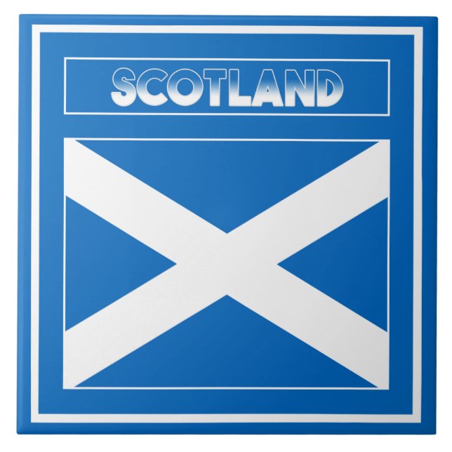 Scotland Flag Ceramic Tile (Front)