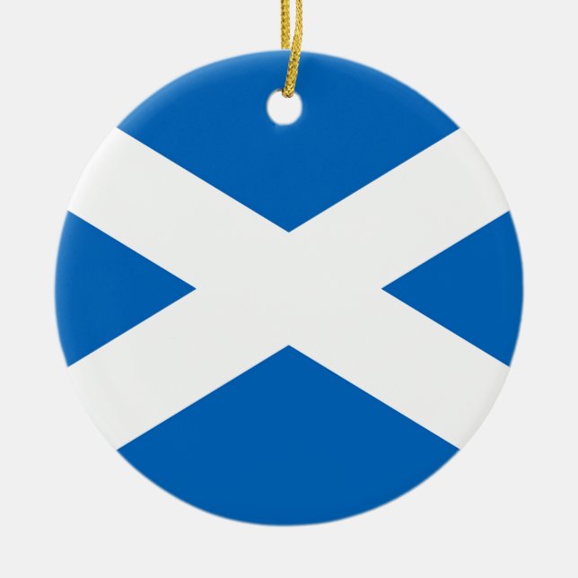 Scotland Flag Ceramic Tree Decoration (Front)