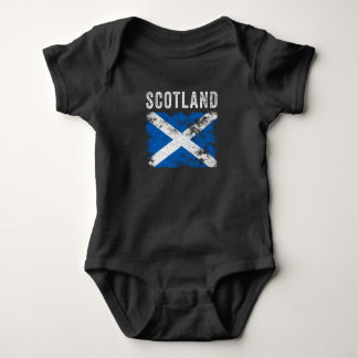Scotland Flag Distressed - Scottish Flag Baby Bodysuit