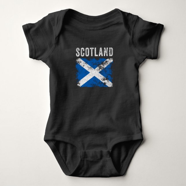 Scotland Flag Distressed - Scottish Flag Baby Bodysuit (Front)