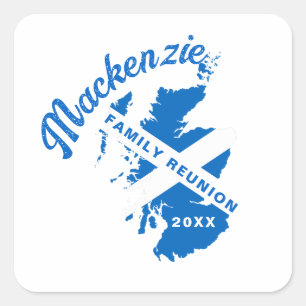 Scotland Flag Family Reunion Square Sticker