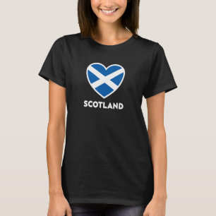 Scotland Flag Heart White and Blue T-Shirt