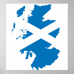 Scotland Flag Map full size Poster