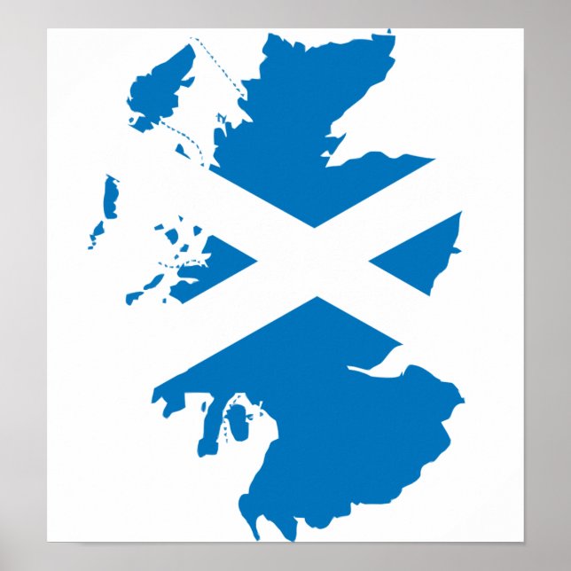 Scotland Flag Map full size Poster (Front)