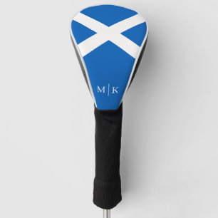 Scotland Flag Modern Monogram Golf Head Cover