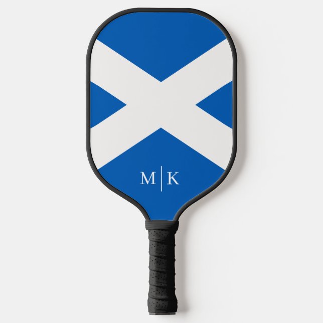 Scotland Flag Modern Monogram Pickleball Paddle (Front)