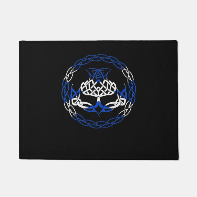 Scotland Flag Scottish Thistle Doormat (Front)
