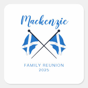 Scotland Flags Family Reunion  Square Sticker