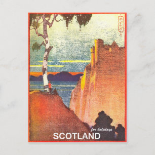 Scotland for holidays, vintage travel postcard