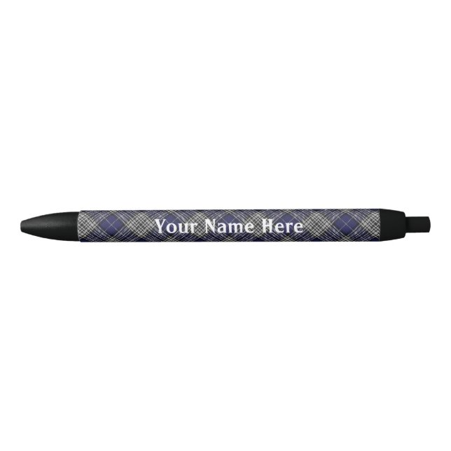 Scotland Forever Clan Napier Tartan Black Ink Pen (Front)