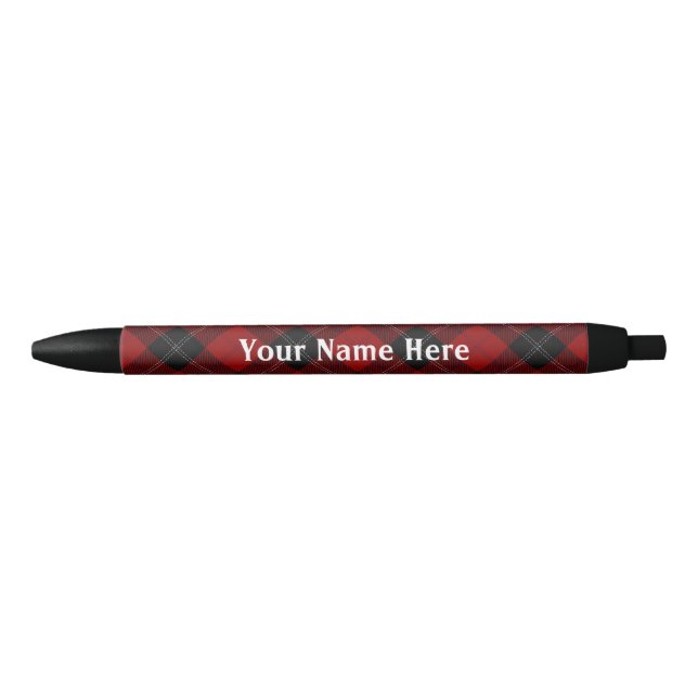 Scotland Forever Clan Ramsay Ramsey Red Tartan Black Ink Pen (Front)