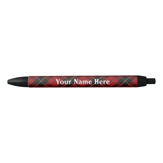 Scotland Forever Clan Wallace Tartan Black Ink Pen (Front)