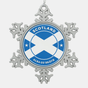 Scotland Forever Snowflake Pewter Christmas Ornament