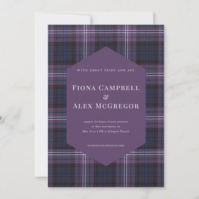 Scotland Forever Tartan Invitation (Front)