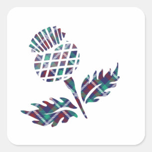 Scotland Gifts Scottish Thistle Tartan Plaid Gift Square Sticker