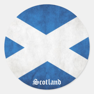 Scotland Grunge Flag Classic Round Sticker