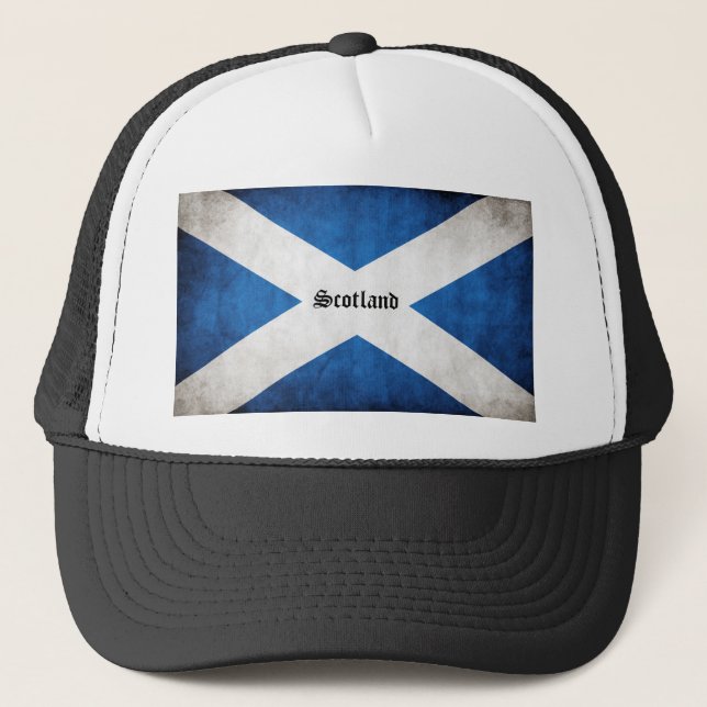 Scotland Grunge Flag Trucker Hat (Front)