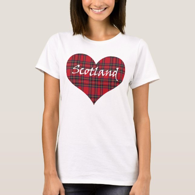 Scotland Heart Tartan T-Shirt (Front)