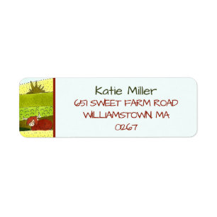 Scotland Highland Cows in Autumn Farm Field Return Address Label