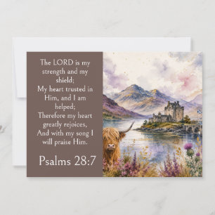 Scotland Highlands Aesthetic, Psalm 28:7 Bible Invitation