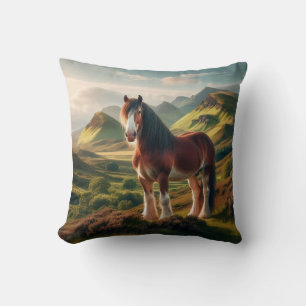 Scotland highlands Clydesdale horse Cushion