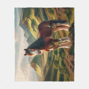 Scotland highlands Clydesdale horse Fleece Blanket