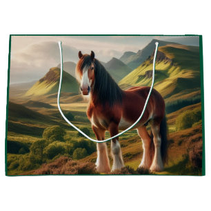 Scotland highlands Clydesdale horse Large Gift Bag