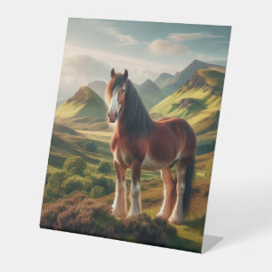 Scotland highlands Clydesdale horse Pedestal Sign