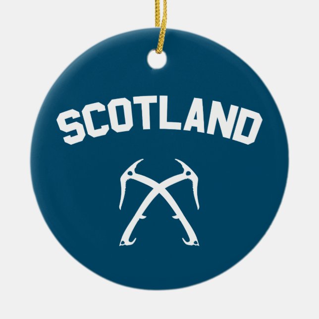 Scotland Ice Climbing Ceramic Ornament (Front)