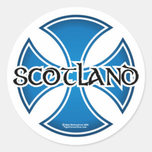 Scotland Iron Cross Classic Round Sticker
