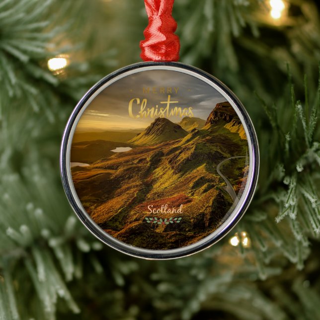 Scotland landscape Christmas Metal Ornament (Tree)