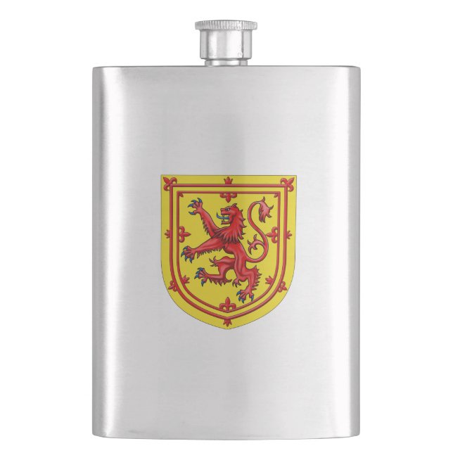 Scotland Lion Rampant Coat Of Arms Hip Flask (Front)