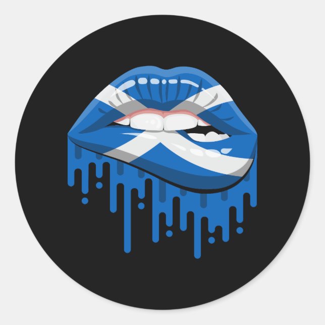 Scotland lips pride root flag classic round sticker (Front)