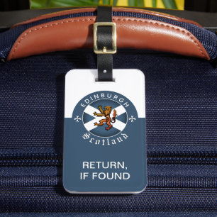 Scotland Luggage Tag, Edinburgh, Scottish Flag Tag
