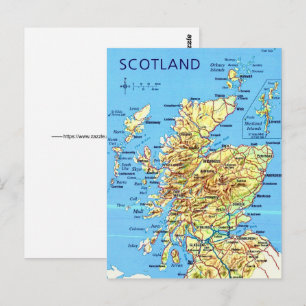 Scotland Map Postcard