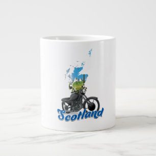 Scotland Motorcycle map travel poser Large Coffee Mug