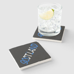 Scotland overlaid on Scottish Flag coastercn Stone Coaster