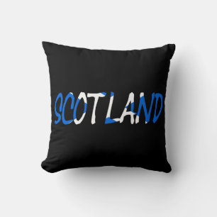 Scotland overlaid on Scottish Flag tpcnt Cushion