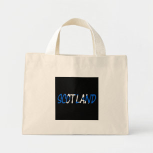 Scotland overlaid on Scottish flag ttcn Mini Tote Bag
