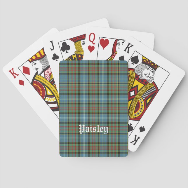 Scotland Paisley District Tartan Personalised Playing Cards (Back)