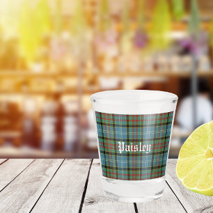Scotland Paisley District Tartan Personalised Shot Glass