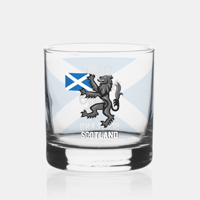 Scotland, patriotic, Rampant, Scottish Flag Whiskey Glass (Back)