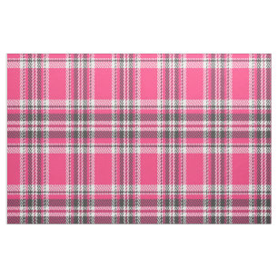 Scotland Pink and Black Tartan Plaid Fabric