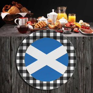 Scotland Plate, buffalo plaid & Scottish Flag Paper Plate