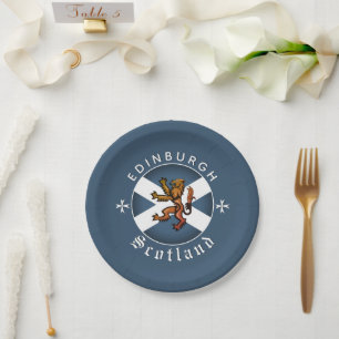 Scotland plate, Rampant, Edinburgh, Scottish Flag Paper Plate