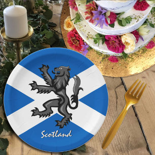 Scotland plates, Rampant, Lion, Scottish Flag Paper Plate