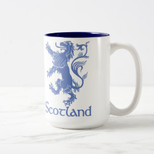 Scotland Rampant Lion Mug, Scottish Heritage Two-Tone Coffee Mug