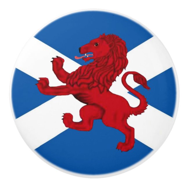 Scotland red ancient Rampant lion/St Andrews cross Ceramic Knob (Front)