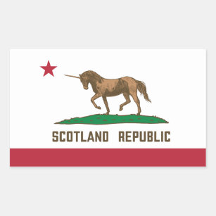 Scotland Republic California Flag Unicorn Rectangular Sticker