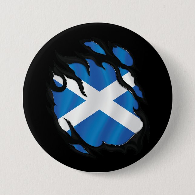 Scotland Ripped Flag 7.5 Cm Round Badge (Front)